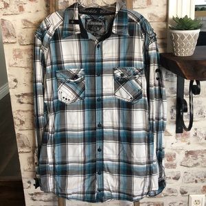 Buckle Black men’s button down collar shirt. XL